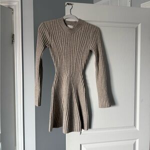 Mini rib knit dress